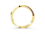 Yellow gold Pavé Round Amethyst Twist Band_32