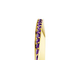 Yellow gold Pavé Round Amethyst Twist Band_34