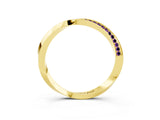 Yellow gold Pavé Round Amethyst Twist Band_36
