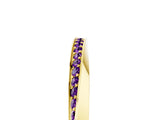 Yellow gold Pavé Round Amethyst Twist Band_38