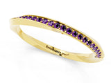Yellow gold Pavé Round Amethyst Twist Band_7