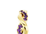 Yellow gold Pavé Round Amethyst Twist Eternity Band with Shared Prong Setting_23