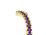 Yellow gold Pavé Round Amethyst V-Shaped Chevron Band with Shared Prong Setting_11