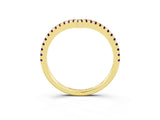 Yellow gold Pavé Round Amethyst V-Shaped Chevron Band with Shared Prong Setting_9