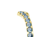 Yellow gold Pavé Round Aquamarine Chevron Band with Shared Prong Setting_11