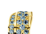 Yellow gold Pavé Round Aquamarine Crossover Band with Bead Prong Setting_11