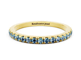 Yellow gold Pavé Round Aquamarine Half Eternity Band with Shared Prong Setting_6