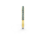 Yellow gold Pavé Round Aquamarine Half Eternity Band with Shared Prong Setting_8