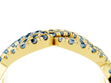 Yellow gold Pavé Round Aquamarine Infinity Twist Band with Shared Prong Setting_10