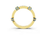 Yellow gold Pavé Round Aquamarine Link Band with Bezel Setting_33