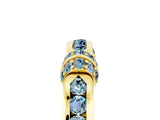 Yellow gold Pavé Round Aquamarine Link Band with Bezel Setting_35