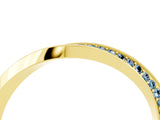 Yellow gold Pavé Round Aquamarine Twist Band_10