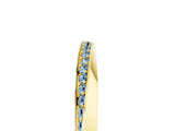 Yellow gold Pavé Round Aquamarine Twist Band_11