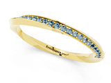 Yellow gold Pavé Round Aquamarine Twist Band_26