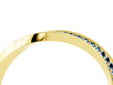 Yellow gold Pavé Round Aquamarine Twist Band_29