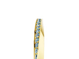Yellow gold Pavé Round Aquamarine Twist Band_30
