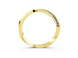 Yellow gold Pavé Round Aquamarine Twist Band_39