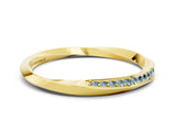 Yellow gold Pavé Round Aquamarine Twist Band_6