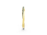 Yellow gold Pavé Round Aquamarine Twist Band_8