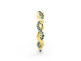 Yellow gold Pavé Round Aquamarine Twist Eternity Band with Shared Prong Setting_32
