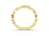 Yellow gold Pavé Round Aquamarine Twist Eternity Band with Shared Prong Setting_33