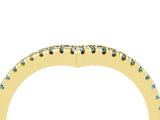 Yellow gold Pavé Round Aquamarine V-Shaped Chevron Band with Shared Prong Setting_16