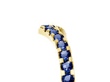 Yellow gold Pavé Round Blue Sapphire Chevron Band with Shared Prong Setting_11