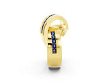 Yellow gold Pavé Round Blue Sapphire Crossover Band with Channel Setting_8