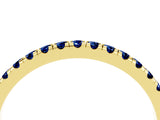 Yellow gold Pavé Round Blue Sapphire Half Eternity Band with Shared Prong Setting_10