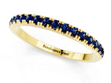 Yellow gold Pavé Round Blue Sapphire Half Eternity Band with Shared Prong Setting_7