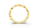 Yellow gold Pavé Round Blue Sapphire Interlocking Eternity Band with Bezel Prong Setting_9