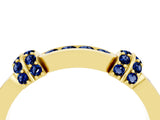 Yellow gold Pavé Round Blue Sapphire Link Band with Bezel Setting_34