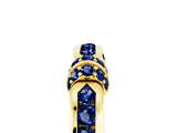 Yellow gold Pavé Round Blue Sapphire Link Band with Bezel Setting_35