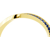 Yellow gold Pavé Round Blue Sapphire Twist Band_10