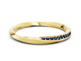 Yellow gold Pavé Round Blue Sapphire Twist Band_12