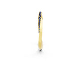 Yellow gold Pavé Round Blue Sapphire Twist Band_14