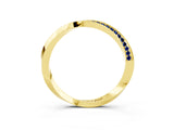 Yellow gold Pavé Round Blue Sapphire Twist Band_15