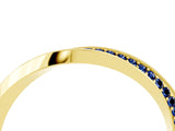 Yellow gold Pavé Round Blue Sapphire Twist Band_16