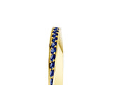 Yellow gold Pavé Round Blue Sapphire Twist Band_17