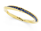 Yellow gold Pavé Round Blue Sapphire Twist Band_7
