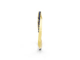 Yellow gold Pavé Round Blue Sapphire Twist Band_8