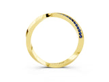 Yellow gold Pavé Round Blue Sapphire Twist Band_9