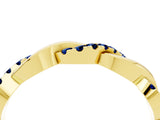 Yellow gold Pavé Round Blue Sapphire Twist Eternity Band with Shared Prong Setting_22