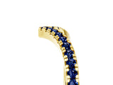 Yellow gold Pavé Round Blue Sapphire V-Shaped Chevron Band with Shared Prong Setting_11