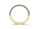 Yellow gold Pavé Round Blue Topaz Channel Set Band_21