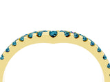 Yellow gold Pavé Round Blue Topaz Chevron Band with Shared Prong Setting_10