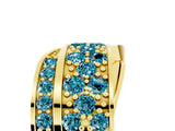 Yellow gold Pavé Round Blue Topaz Crossover Band with Bead Prong Setting_11