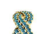 Yellow gold Pavé Round Blue Topaz Infinity Twist Band with Shared Prong Setting_11