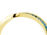 Yellow gold Pavé Round Blue Topaz Twist Band_10