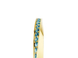 Yellow gold Pavé Round Blue Topaz Twist Band_11